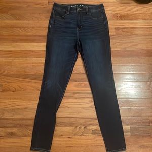 American Eagle The Dream Jean Dark Blue NWOT 8 Long 30’ inseam Low Rise